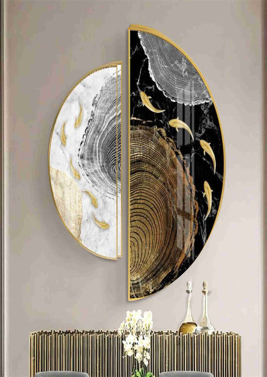 D-Shape Lustrous Wall Art | Modern Luxury Statement Piece