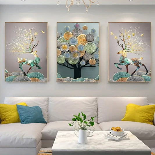 3PC Crystal Painting Wall Decoration for Living Room